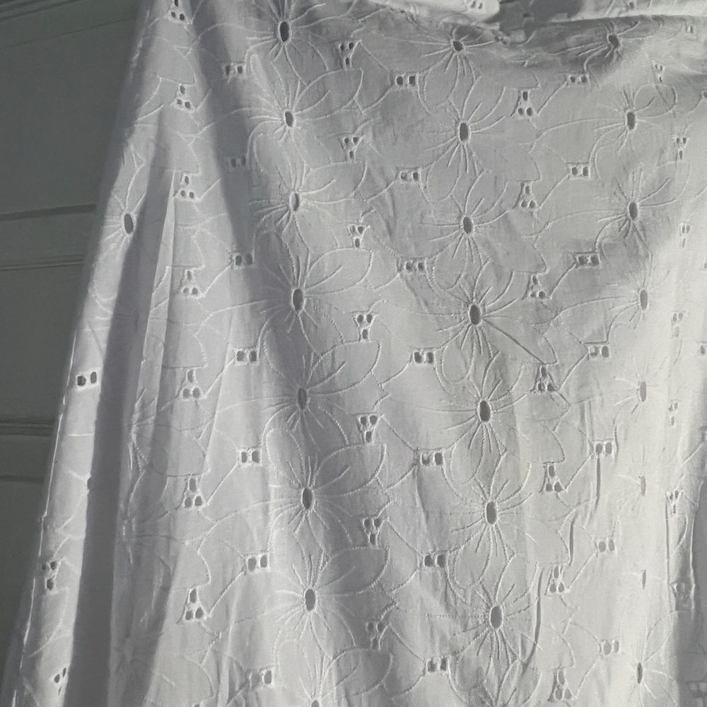 Calypso St. Barth White Eyelet Full A-Line Skirt - Picture 3 of 16